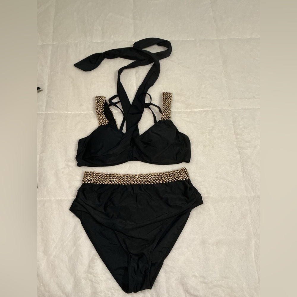 Black and Gold Bikini Set